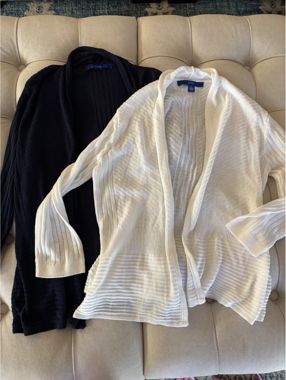 Apt 9 cardigan sweater women’s size small blue/white